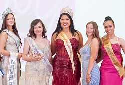 Ana former Miss universe beauty uk 2024/2025 being re crowned Miss universe beauty ambassador by directors rianna olariu gabby Biddle Charlotte Munday and Bianca Nicole suiu